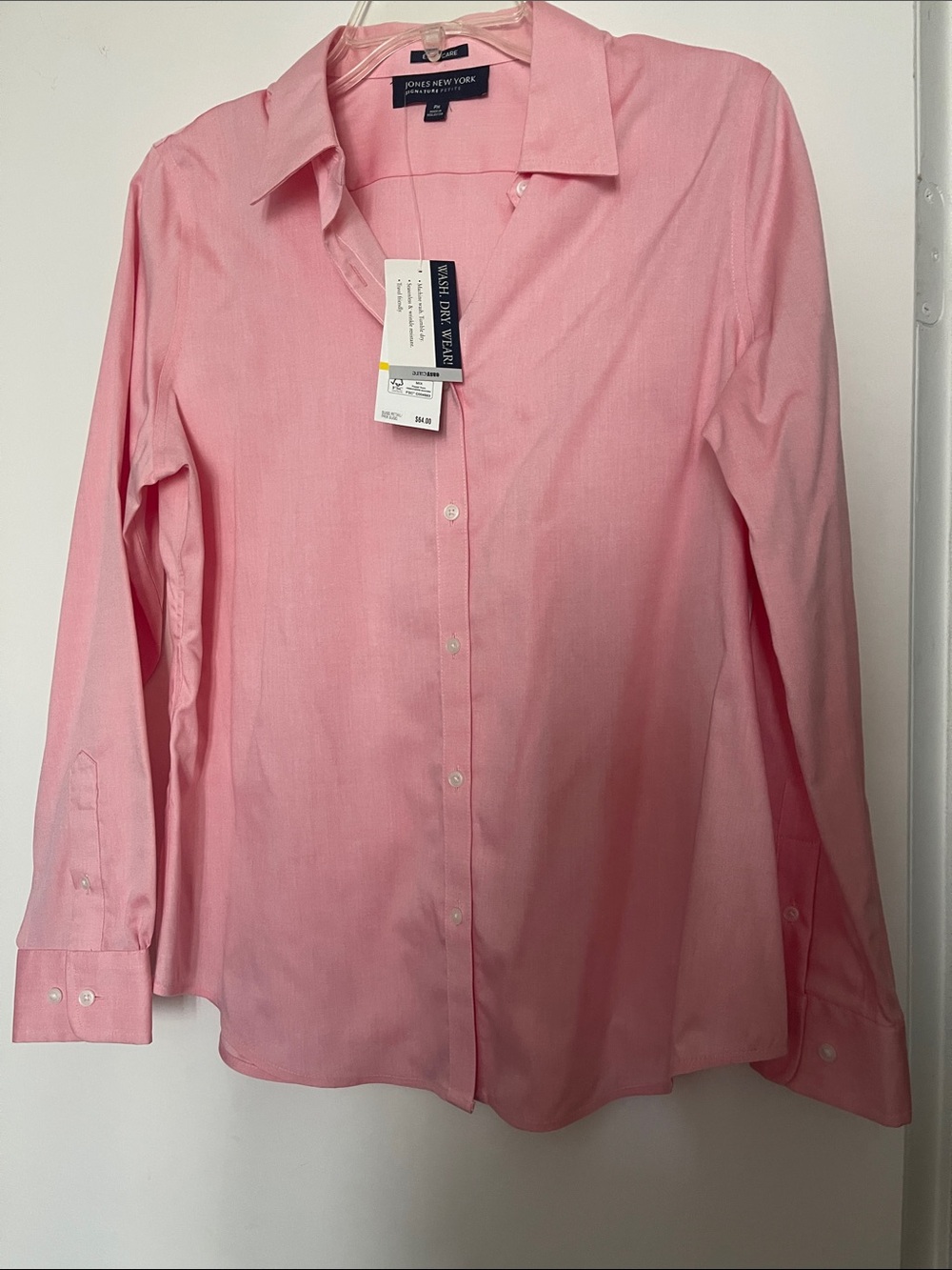Jones New York women’s Light Pink Long-Sleeve Dress Shirt - Picture 3 of 7